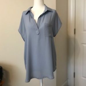 Slate Blue SS Blouse